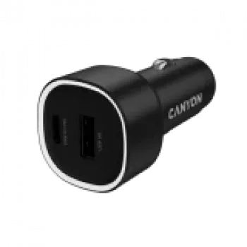 CANYON auto laadija OnDrive 48 PD 48W USB-A+USB-C Must