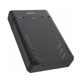 HDD/SSD-korpus Unitek Y-3035 — 2,5/3,5-tolline SATA, USB 3.2 Gen 1 (USB Type-B), 6 Gbit/s, must, vahelduvvooluadapter