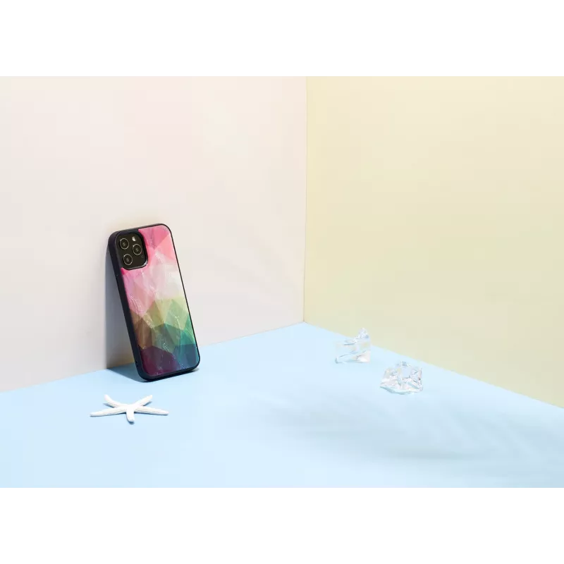 Kaitseümbris iKins Apple iPhone 12 / 12 Pro jaoks — vesilille disain, must