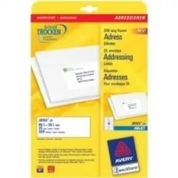 Avery - aadressisildid - Valge - 99,1 x 38,1 mm - 350 silt(i) (25 lehte x 14) (J8163-25)