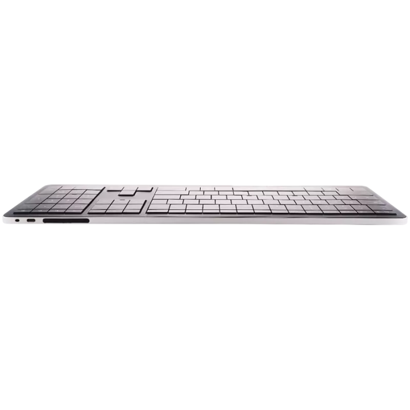Juhtmevaba klaviatuur CLEVETURA CLVX 1 Touch-On-Keys AI, ANSI US Windows paigutus, käärikvedru lülitid, alumiiniumraam, interaktiivne RGB