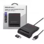 ID-kaardi lugeja QOLTEC Smart chip ID-kaardi skanner — USB, must, 84,5×65×16 mm, 63 g