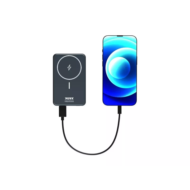 Akupank Port Designs 907005 10000 mAh juhtmevaba laadimisega must