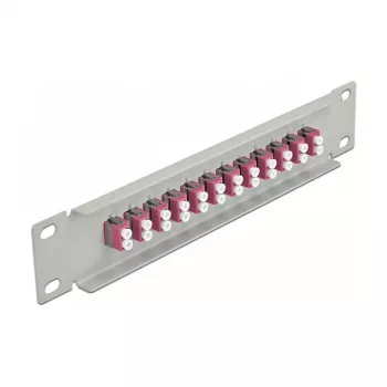 Kiudoptiline patch-paneel DeLOCK 10 tolli 12 porti LC Duplex Violetne 1U Hall