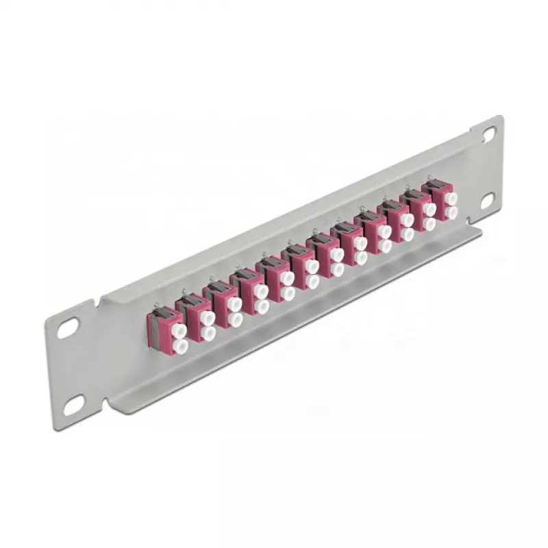 Kiudoptiline patch-paneel DeLOCK 10 tolli 12 porti LC Duplex Violetne 1U Hall