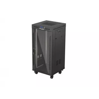 Freestanding rack cabinet LANBERG FF01-6624-12BL 24U 19 inch 600×600 mm, IP20, 1200 kg, must
