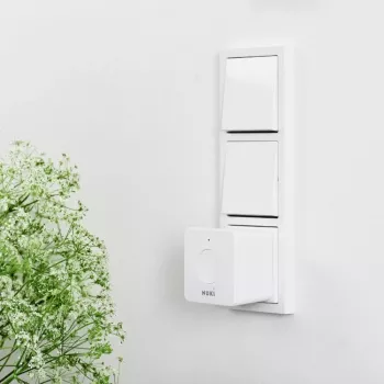 Juhtmevaba nutikodu signaalipikendaja NUKI Bridge — Bluetooth/Wi‑Fi, 230 V, ulatus kuni 10 m, 60×60×50 mm, valge