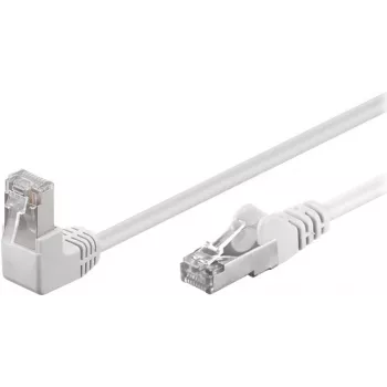 Wentronic Goobay CAT 5e paigalduskaabel 1x 90° nurga all, F/UTP, valge, 10 m - CCA vase segu, 1x RJ45-pistik 90° (8P8C) (94183)