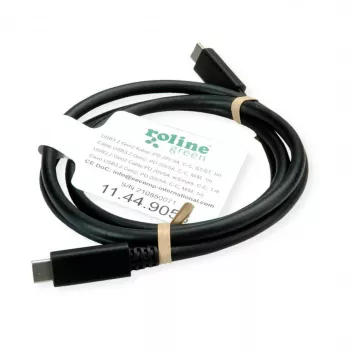 ROLINE USB3.2Gen2 kaabel PD 20V5A Type C-C ST/ST 0.5m - kaabel - digitaalne/andmed - 0,5 m (11.99.9057)