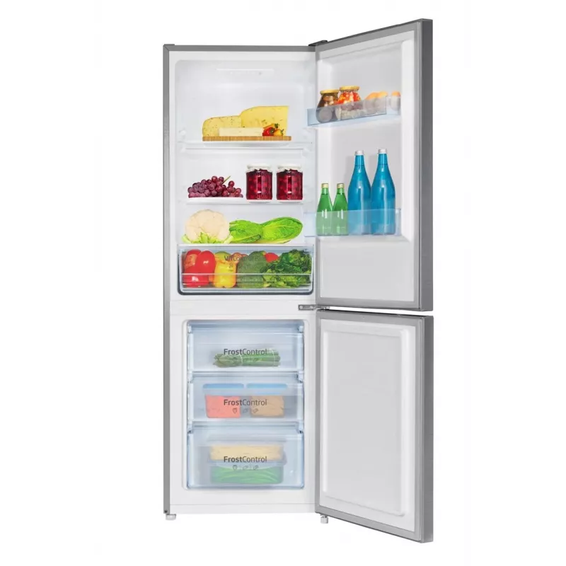 Külmik-sügavkülmik AMICA FK2425.4UNTX(E) eraldiseisev kogumahutavus 277 L, alumine sügavkülmik 74 L, inverter, hõbedane, 1593×540×550 mm