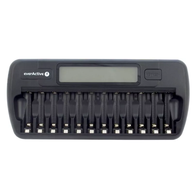 Akulaadija everActive NC-1200 — universaalne 12 akulaadija AA/AAA jaoks, 12 V sisend, must