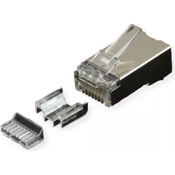 ROLINE RJ45-pistik Cat.6A varjestatud+sisetükk 10 tk (21.17.3099)