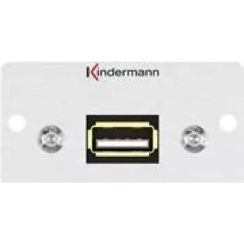Kindermann Konnect 50 alu - modulaarne Faceplate-Snap-In - USB 2.0 Type A