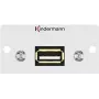 Kindermann Konnect 50 alu - modulaarne Faceplate-Snap-In - USB 2.0 Type A