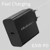 Laadija QOLTEC Super Quick PD 65W USB‑C Power Delivery 5–20V, 1x USB‑C, USB PD 3.0, Type C pistik, 65 W