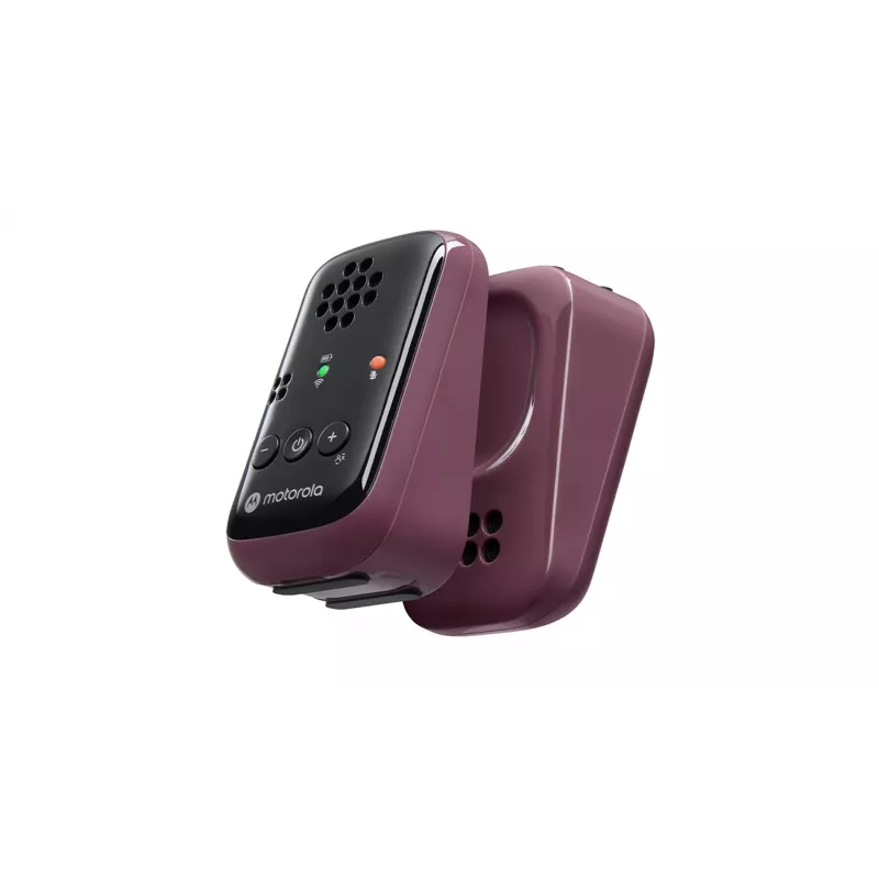 Motorola | Reisimikrofoniga beebimonitor | PIP12 | Kristallselge HD-heli; 10 tundi aku tööiga; Kaasaskantav magnetiline disain lülitab seadmed automaatselt välja | Burgundia