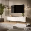 TV-kapp cama meble LUCCA 4D, 2000×400×590 mm, valge, puitlaastplaadist pealispind