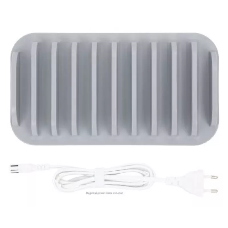 Manhattan Charging Station, 10x Ports: 3x USB-C (up to 18W PD) and 7x USB-A (up to 12W), 120W Total Output, Valge/hall, Three Year Warranty