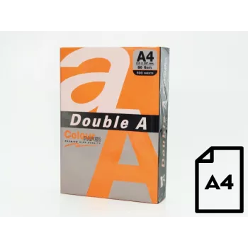Värviline paber Double A, 80g, A4, 500 lehte, safran