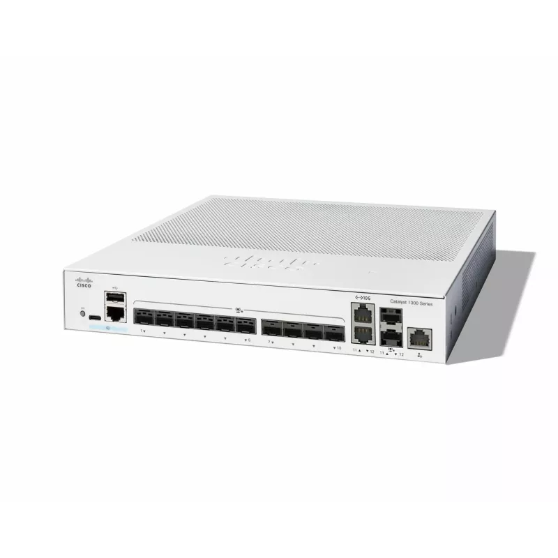 Võrgulüliti Cisco Catalyst C1300-12XS hallatav L2/L3, 12 x 10Gb SFP+, 240 Gbit/s, 16k MAC, raami paigaldatav, hall