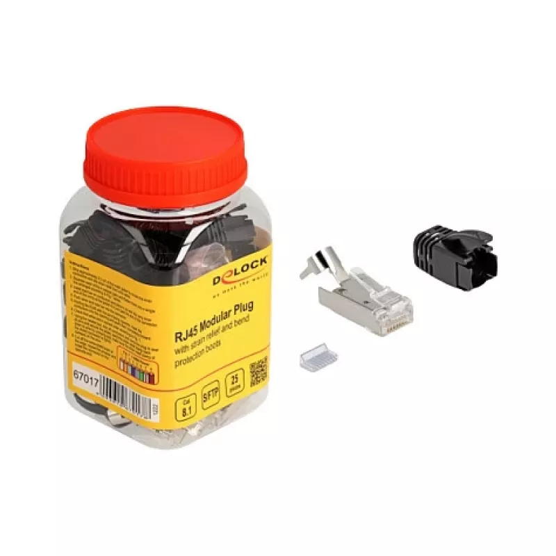 DeLOCK RJ45 modulaarpistik Cat.8.1 25 tk komplekt tõmbetõkestusega