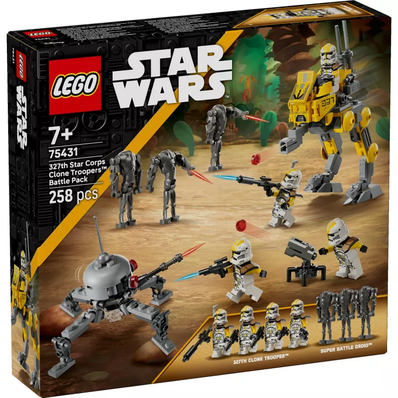LEGO Star Wars komplekt 327th Star Corps Clone Troopers Battle 75431 — 258 osa, 7 minifiguuri, vanus 7+