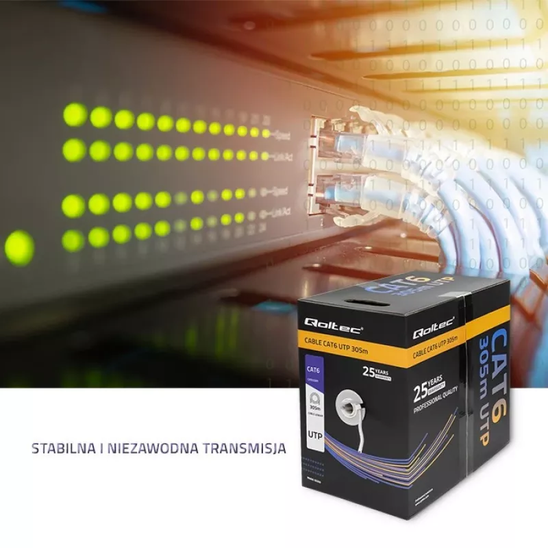 UTP-nöörkaabel QOLTEC 50359 RJ45 CAT6 305 m sinine