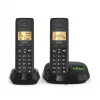 Juhtmeta analoog/DECT telefon Gigaset PURE 100A Duo — 2 toru, valjuhääldi, kõne tuvastus, 1,5-tolline ekraan, must