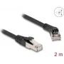 Võrgukaabel DeLOCK RJ45 Cat.8.1 S/FTP 45° nurga all sirgele 2m must