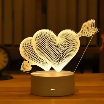 Öölamp Extralink HOME 3D optiline illusioon “Pierced Hearts” USB voodilamp