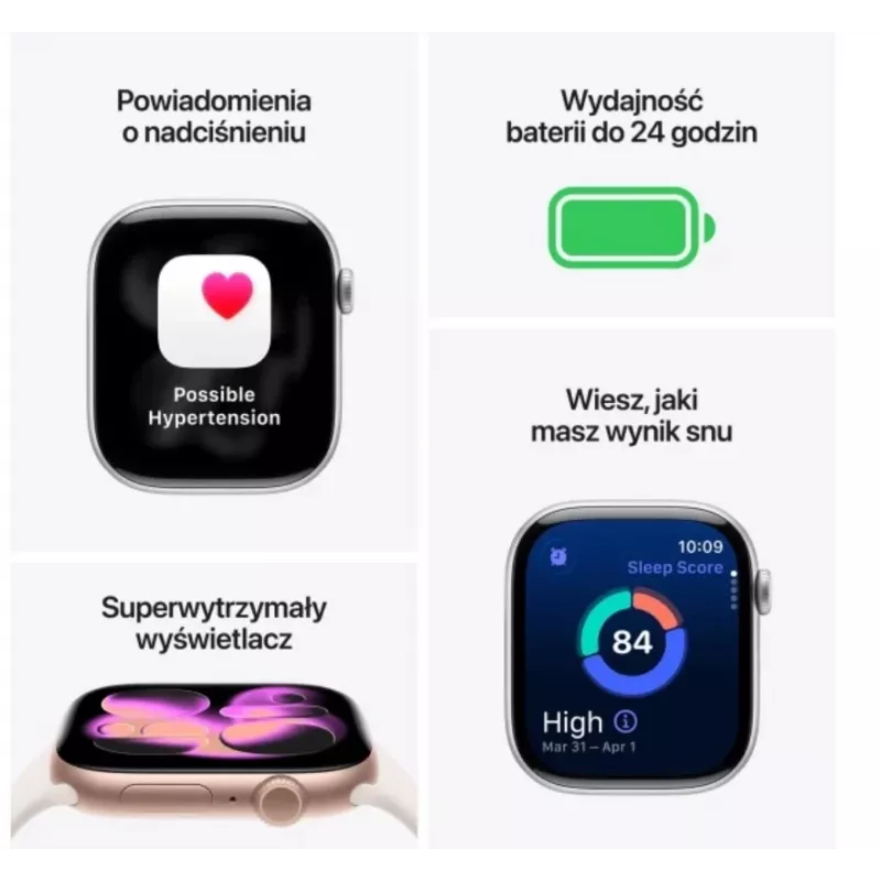 Apple Watch Series 11 GPS 46mm roosakuldne alumiiniumkorpus heleroosa sportrihmaga S/M