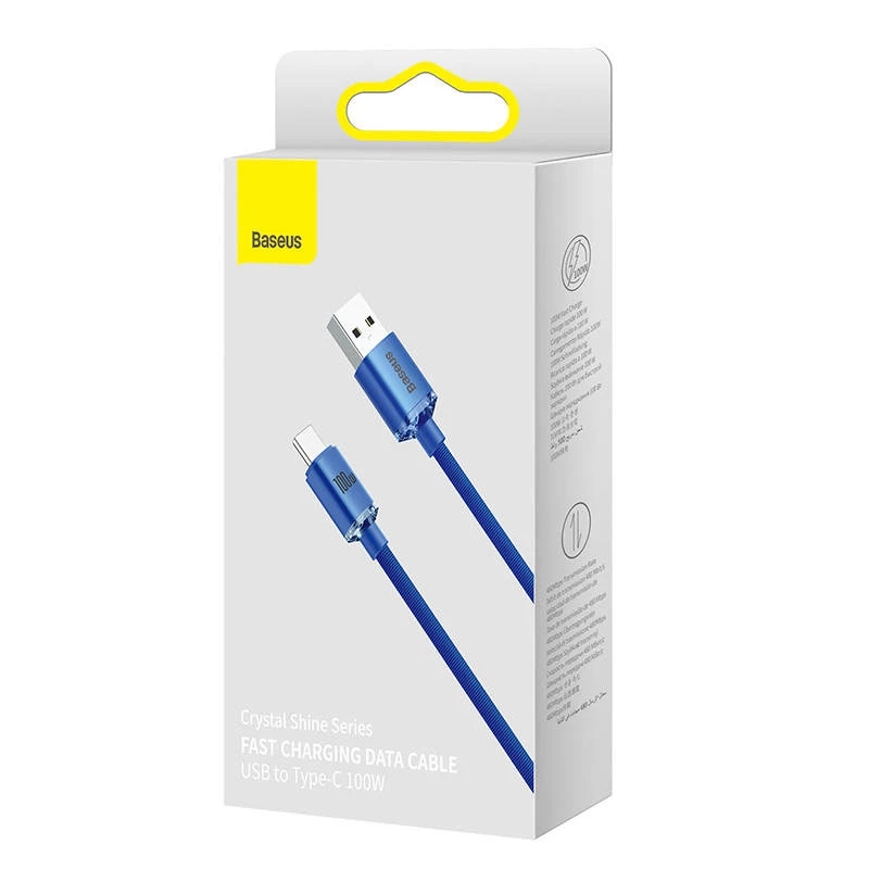 Baseus Crystal Shine kaabel USB–USB-C, 100W, 2m (sinine)