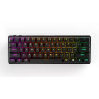 Mehaaniline mängurklaviatuur STEELSERIES Apex Pro Mini Wireless — 60% vormitegur, USB + RF-juhtmeta + Bluetooth, QWERTY US, Must