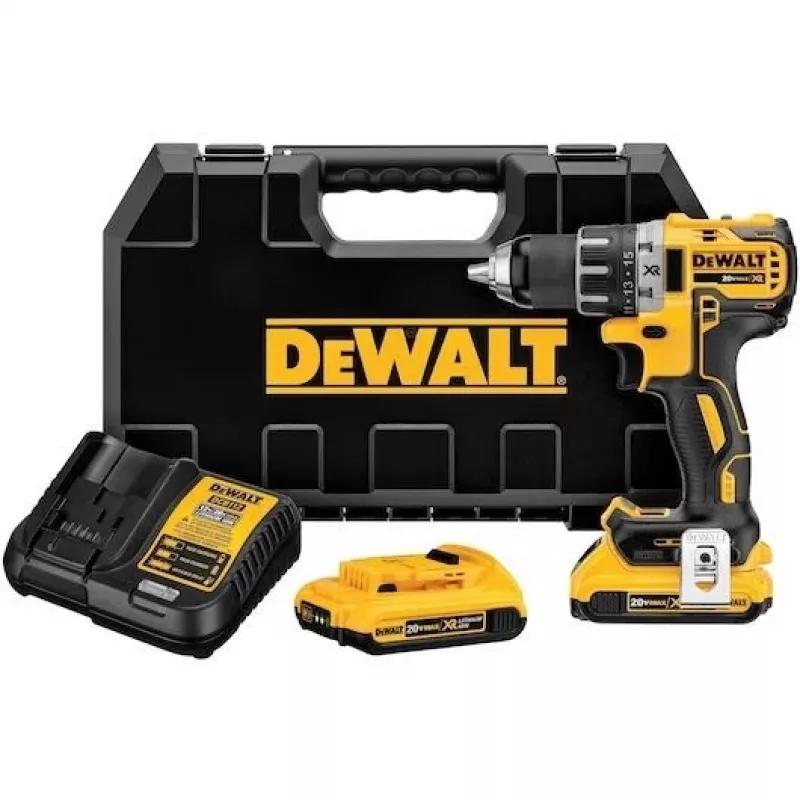 Juhtmeta puur DeWalt DCD791D2-QW, 18V Li-Ion, 2×2Ah akud, padrunita 13 mm padrun, 70 Nm, 1,5 kg