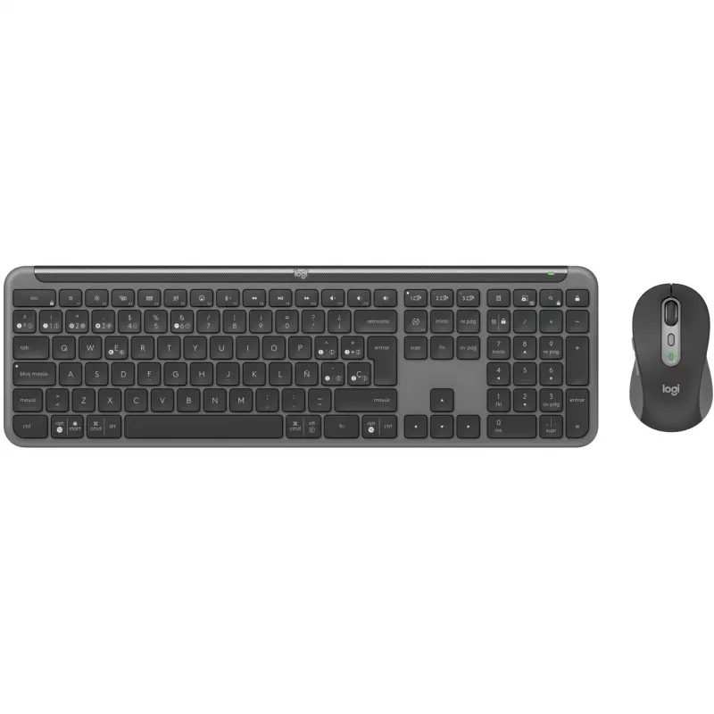 Logitech Signature õhuke Combo MK950 - klaviatuuri-hiirekomplekt - 100% - täissuuruses - juhtmevaba - Bluetooth 5.1 LE - QWERTY - hispaania - grafiit (920-012486)