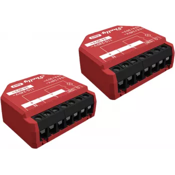 Nutikas lüliti Shelly SHELLY_1PM_GEN3_2ER — juhtmevaba 110–240V, 1,2W tarbimine, max 240V, plastkorpus, 42×16×37 mm, 2 tk pakendis