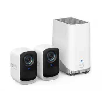 Eufy Security S300 EufyCam 3C 2-kaamera komplekt – välisjulgestuskaamera, juhtmevaba, 4K kaamera, laiendatav kohalik salvestusmaht kuni 16TB, näotuvastus AI