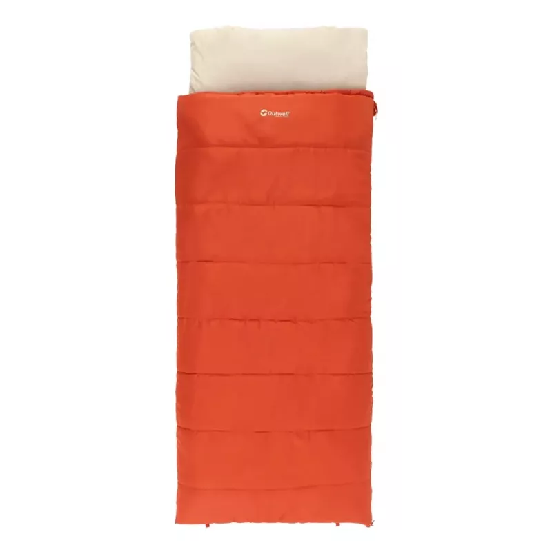 Magamiskott Outwell Contour Lux täiskasvanutele, ristkülikukujuline, polüester, 2200×850 mm, maksimaalne kasutaja pikkus 190 cm, punane
