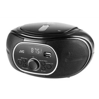Kaasaskantav CD-mängija JVC RD‑E221B — must, CD/MP3, kassetitekk, USB taasesitus, FM-raadio, AUX, aku-/vooluvõrgu toide