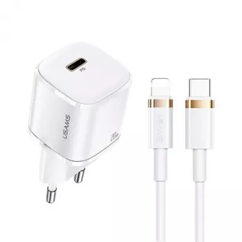 Kaasaskantav telefonilaadija usams T36 1x USB-C PD3.0 ja sisseehitatud Lightning-kaabliga