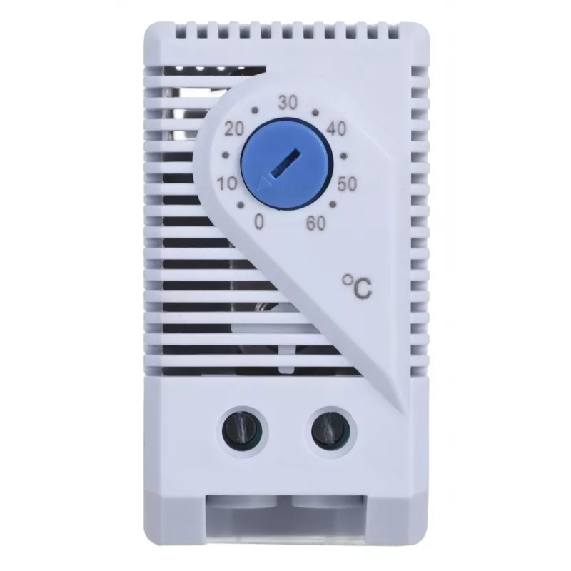 Termostaat Alantec KTS, pöörlev juhtimine, IP20, plastkorpus, hall, -45–70 °C, 60×33×43 mm