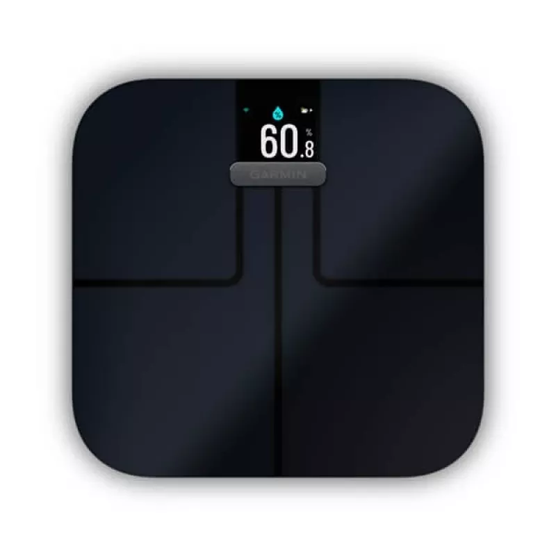 Elektrooniline isiklik kaal GARMIN Index S2 — must, max 181,4 kg, Wi‑Fi/Bluetooth, kehakoostis