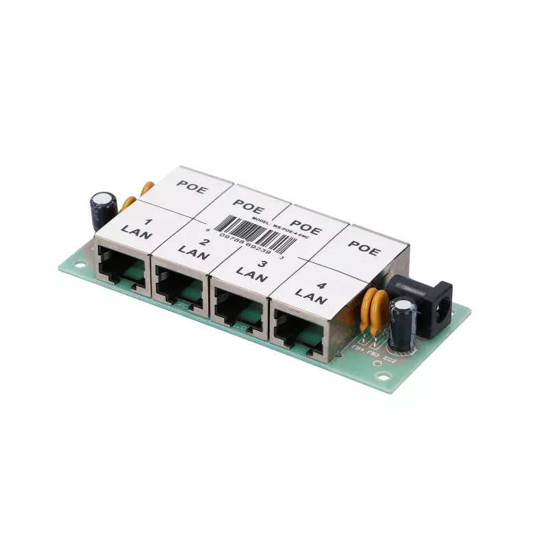 PoE süstija Extralink 4-pordiline 4x 100Mb/s RJ45, Fast Ethernet, 48 V, ilma korpuseta