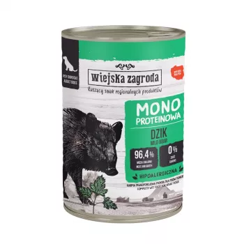 WIEJSKA ZAGRODA Monoproteiin Metssealiha - märg koeratoit - 400g