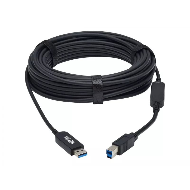 Eaton Tripp Lite Series USB 3.2 Gen 1 Plenum-Rated Fiber Active Optical Cable (AOC) - A/B M/M, must, 20m - USB-kaabel - USB Type A (M) USB Type B (M) - USB 3.2 Gen 1 - 20,0 m - P