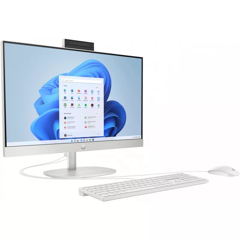 HP 24-cr0009ng AMD Ryzen™ 3 7320U 60,5 cm (23.8) 1920 x 1080 pikslit kõik-ühes-arvuti 8 GB LPDDR5-SDRAM 512 GB SSD Windows 11 Home Wi-Fi 6 (802.11ax) valge (A04VWEA#ABD)