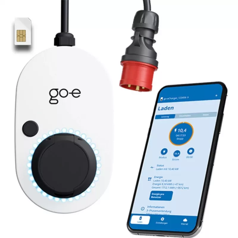 Laadija Gemini flex 2.0, 22 kW (32A 3-faasiline), Wallbox Valge/must, mobiilne laadimisdokk, 4G/LTE