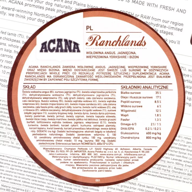 ACANA Highest Protein Ranchlands Dog - kuiv koeratoit - 2 kg