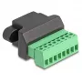 DELOCK RJ45 pistik klemmiploki adapterile 2 kontaktiga 66589 Must Roheline