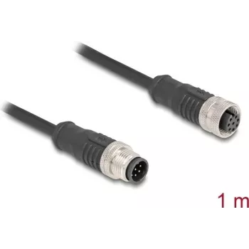 Delock M12 kaabel A-kodeeringuga 8 kontaktiga pistik pistikupessa PVC 1 m (80803)